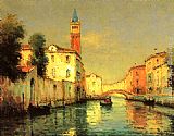 Noel Bouvard On a venetian Canal painting